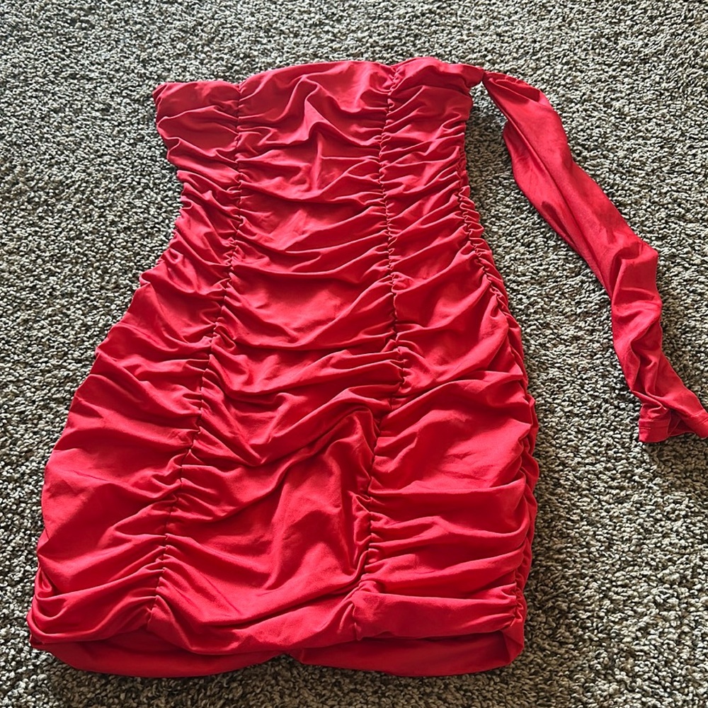 red shein dress